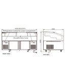 Stainless Double Door With Triple Temperature Display Cabinet BT-B2.5/D-T3 - 2