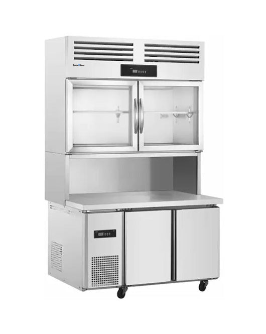 Stainless Steel Double Door With Two Temperature Workbench Station PLRD-18N2B3