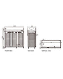 Stainless Steel Triple Door Tray Freezer/Fridge CFD-60D3F-K - 2