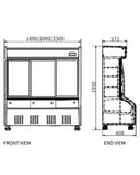 Double Door With Dual Temperature Display Cabinet for Restaurant HY-1800 - 2