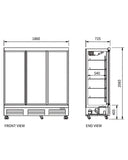 Triple Glass Door Display Fridge LC-1860FX - 2