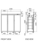 Triple Glass Door Upright Display Fridge LC-1500FS - 2