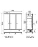 Triple Glass Door Display Fridge LC-1800FX - 2