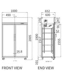 Double Glass Door Upright Display Fridge LC-1000FS - 2