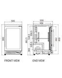 Under Bench Single Door Bar Cooler BT-500FS/F - 2