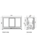 Under Bench Triple Sliding Door Bar Cooler BT-1350FYS/FY - 2
