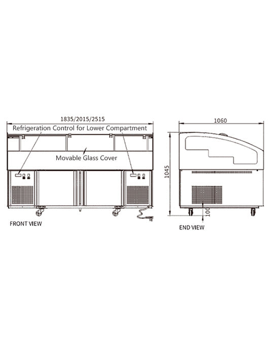 Stainless Double Door With Triple Temperature Display Cabinet BT-B2.5/D-T3 - 2
