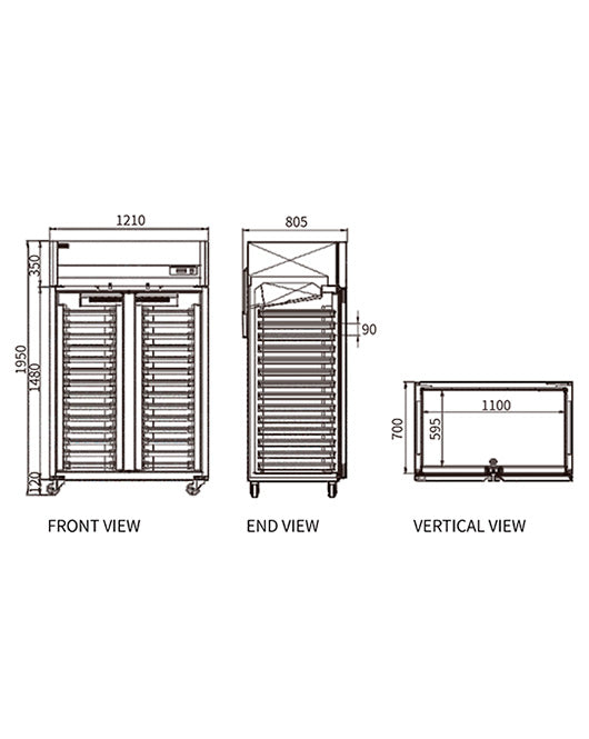 Stainless Steel Double Door Tray Freezer/Fridge CFD-40D2F-K - 2