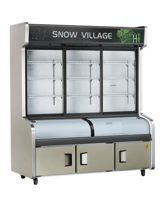 Triple Door With Three Temperature Display Cabinet for Restaurant HY-1800W