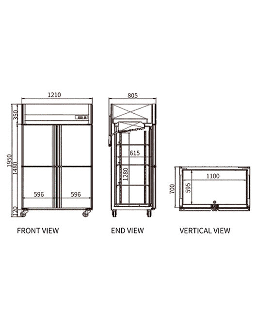 Stainless Steel Four Door Freezer/Fridge CFD-40D4F - 2