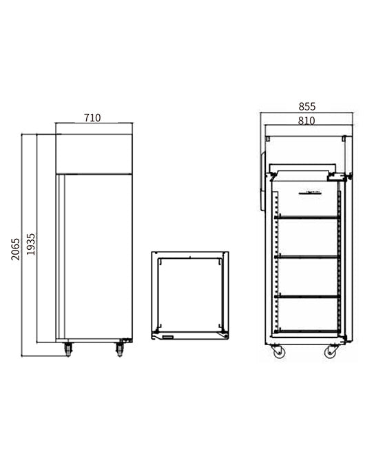 Stainless Steel Single Door Freezer/Fridge GNF710L1 - 2