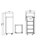 Stainless Steel Single Door Freezer/Fridge GNF710L1 - 2