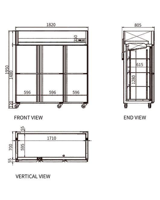 Stainless Steel Six Door Freezer/Fridge CFD-60D6F - 2