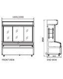 Triple Door With Three Temperature Display Cabinet for Restaurant HY-1800W - 2