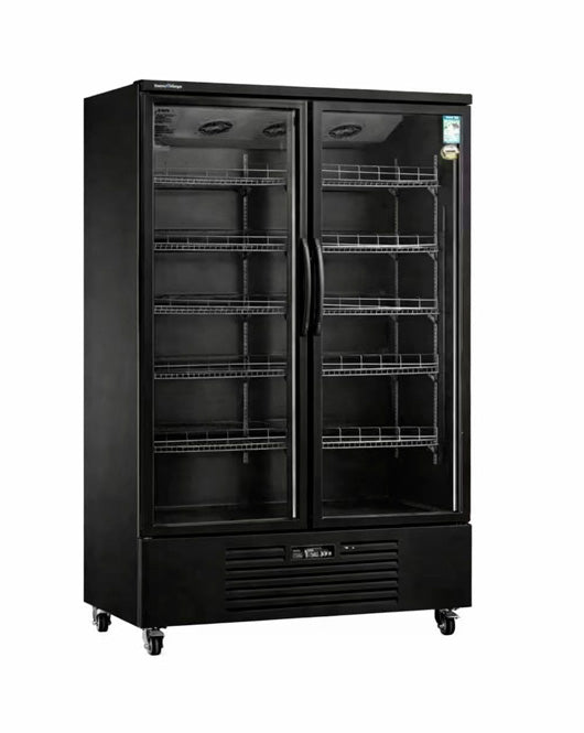 Double Glass Door Display Fridge LC-1200FX（Black）