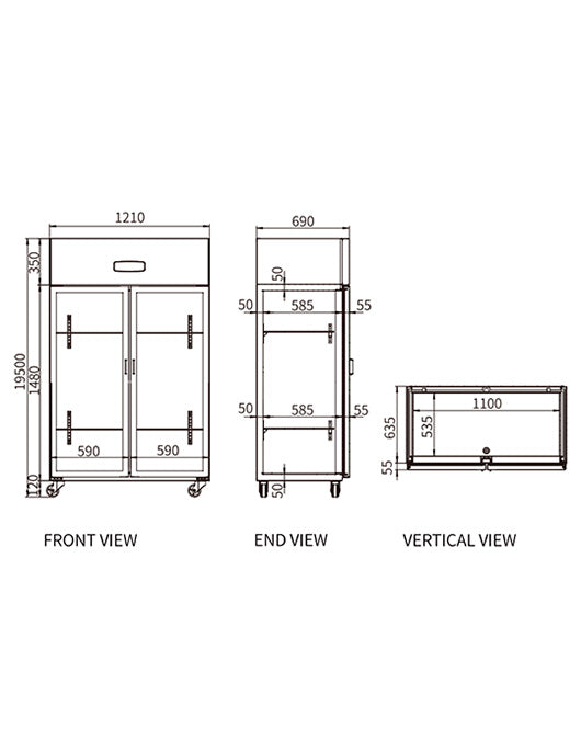 Stainless Steel Two Glass Door Fridge CFR-40B2F - 2