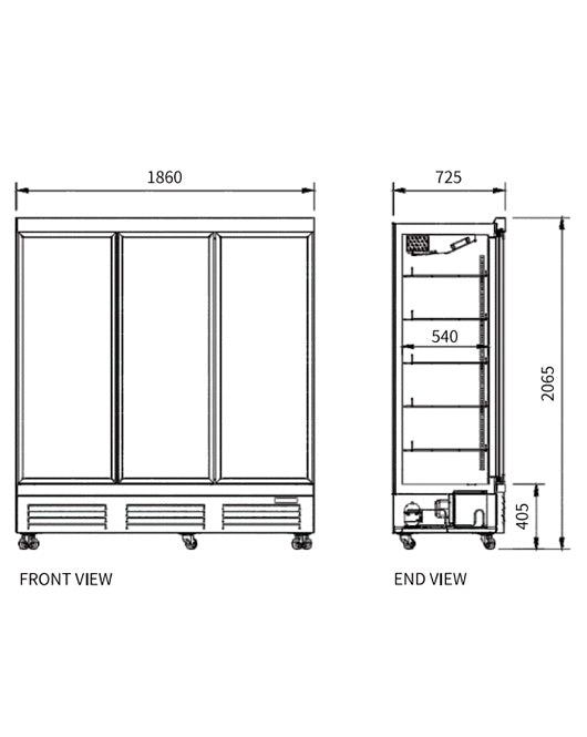 Triple Glass Door Display Freezer LD-1860FX - 2