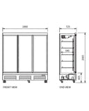 Triple Glass Door Display Freezer LD-1860FX - 2