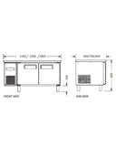 Stainless Double Door Workbench Freezer PLD-18N2 (700MM) - 2