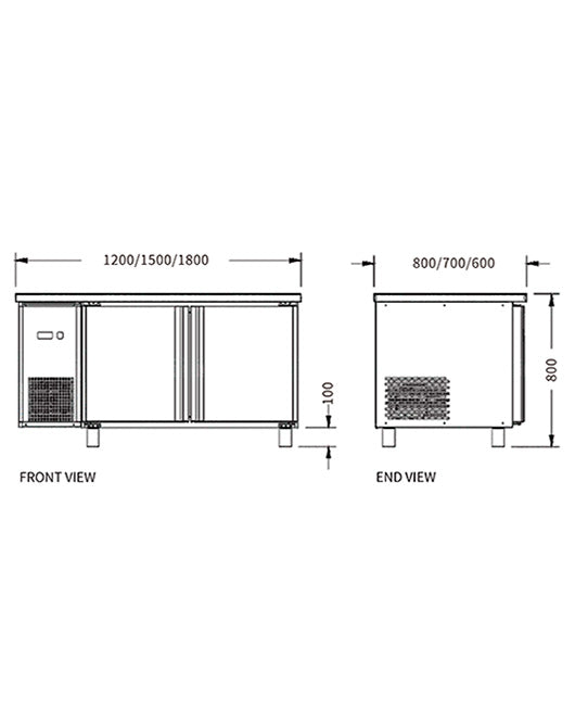 Stainless Double Door Workbench Freezer PLD-12N2F (600MM) - 2