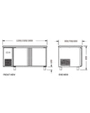 Stainless Double Door Workbench Freezer PLD-12N2F (600MM) - 2