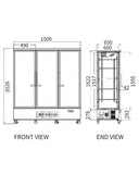 Triple Glass Door Display Fridge LC-1500FX - 2