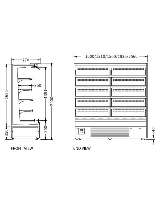 Supermarket Vertical Display Chiller XC-ZL-19-A/770 - 2