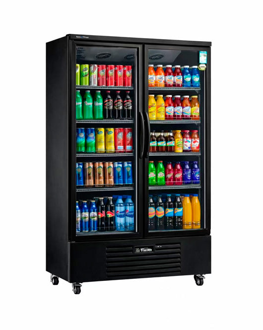 Double Glass Door Display Fridge LC-1000FX（Black） - 2