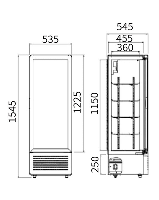 Single Glass Door Display Fridge LC-230 - 2