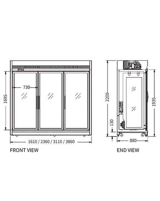 Triple Glass Door Meat Hanging Freezer XC-ZDR-16 - 2