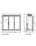 Triple Glass Door Meat Hanging Freezer XC-ZDR-16 - 2