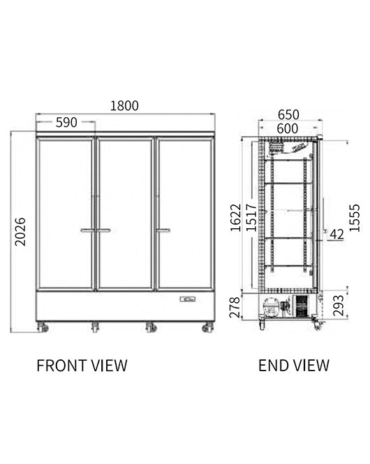 Triple Glass Door Display Fridge LC-1800FX - 2