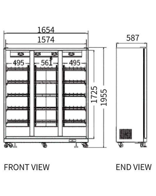 Triple Glass Door Wine Fridge LC-1654 - 2
