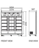 Triple Glass Door Wine Fridge LC-1654 - 2