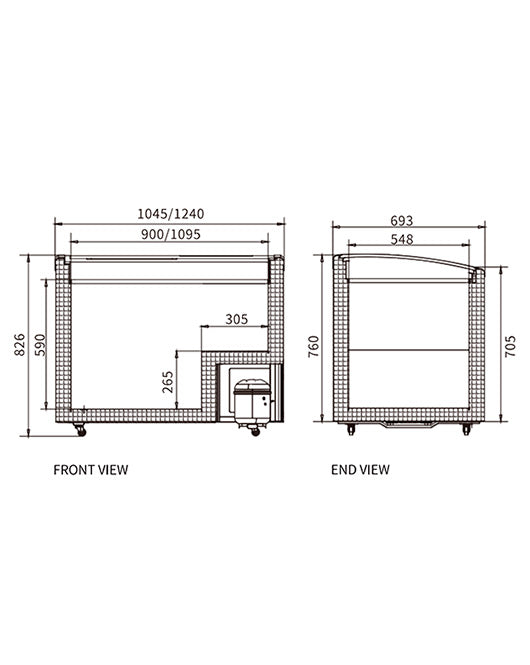 Two Sliding Glass Lids Dual Temperature Chest Freezer SD/SC-328YH - 2