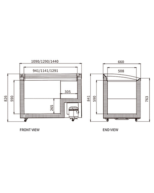 Two Sliding Glass Lids Dual Temperature Chest Freezer SD/SC-328Y - 2