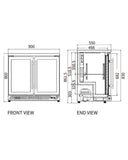 Under Bench Double Door Bar Cooler BT-900FS/F - 2