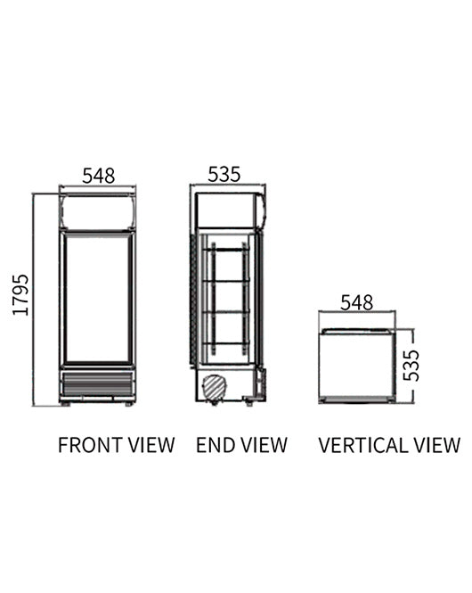 Single Glass Door Display Fridge LC-258(A) - 2