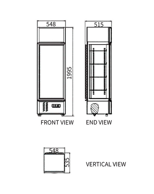 Single Glass Door Display Fridge LC-298B - 2