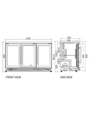 Under Bench Triple Door Bar Cooler BT-1350FS/F - 2
