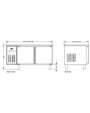 Stainless Steel Double Glass Door Workbench Fridge PLR-15B2(600MM) - 2