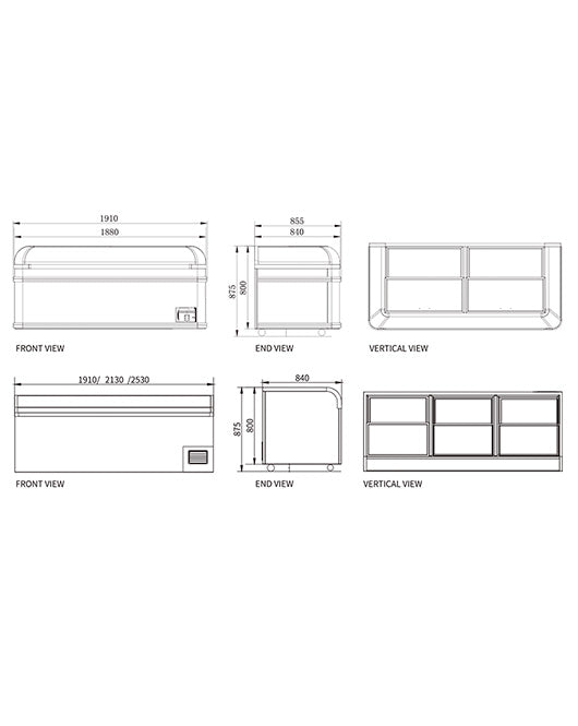Modular Supermarket Island Freezer CQG-19D - 2