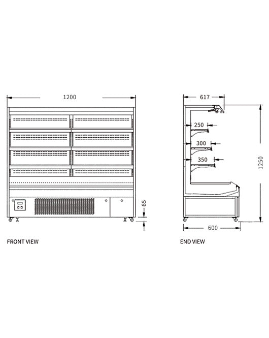 Supermarket Display Cabinet Chiller XC-ZL-12/1250 - 2