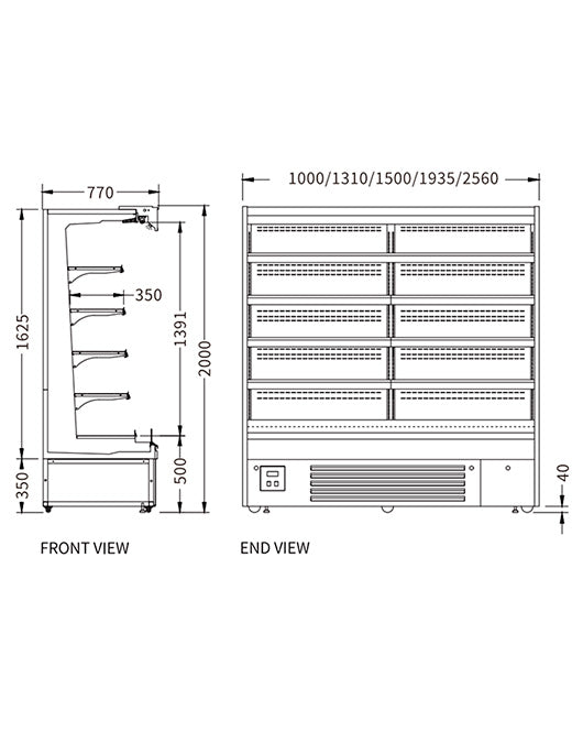 Supermarket Vertical Display Chiller XC-ZL-25-A/770 - 2