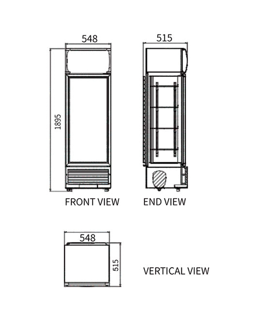 Single Glass Door Display Fridge LC-278B - 2