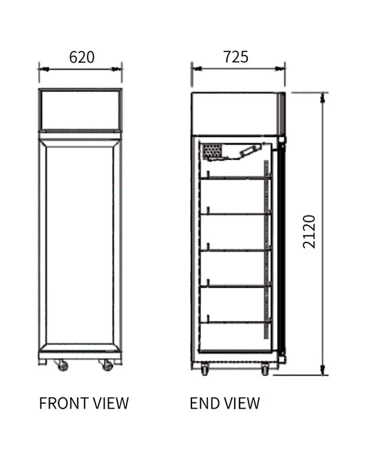 Single Glass Door Display Fridge LC-620FX - 2