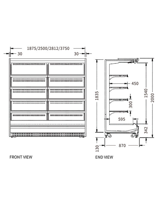 Supermarket Vertical Display Chiller XC-CLF-25/870 - 2