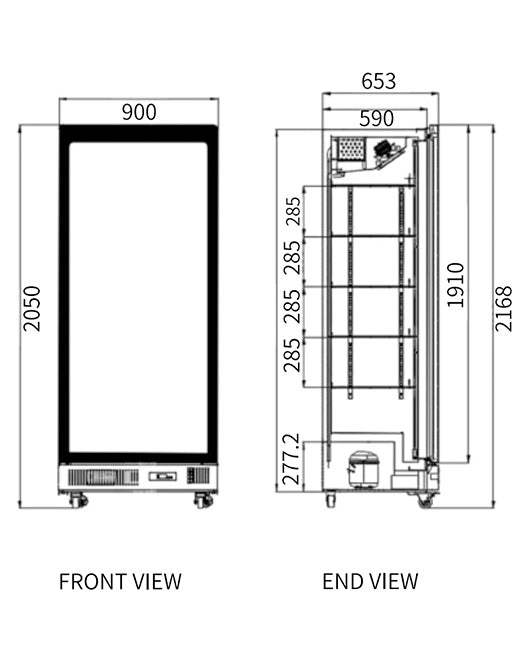 Single Glass Door Display Fridge LC-830F - 2